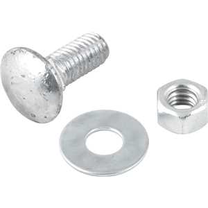 Parafuso francês zincado, 3/8" x 1", com porca e arruela, cartela com 2 conjuntos, VONDER