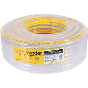 Mangueira PVC cristal trançada, multiuso, 250 libras, 3/8" VONDER
