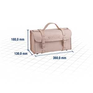 Maleta de couro para ferramentas, 360 mm x 180 mm x 130 mm, marrom, VONDER