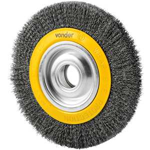 Escova circular de aço, ondulada, 8" x 1.3/16" ( 203 mm x 30 mm), com bucha de redução, VONDER