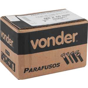 Parafuso sextavado zincado 6 mm x 50 mm, MA, rosca total, VONDER
