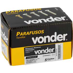 Parafuso madeira chipboard, cabeça flangeada, fenda cruzada/phillips, 4,5 mm x 25 mm, VONDER