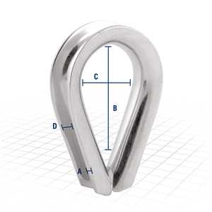Anilha/sapatilho para cabo de aço, 9,53 mm - 3/8", inox, VONDER