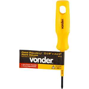 Chave phillips com haste isolada 1/8" x 2.1/2" VONDER