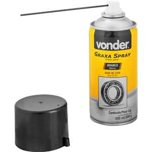Graxa em spray branca, base de lítio, 300 ml/200 g, VONDER