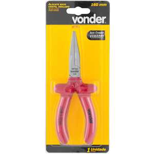 Alicate bico chato, 6", cabo isolado IEC 1.000 V, VONDER