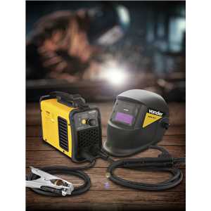 Inversor para solda com eletrodo e TIG, 120 A, IM 125, com máscara de escurecimento automático tonalidade 11,  monofásico, 127 V~ - 220 V~ - Seleção automática VONDER