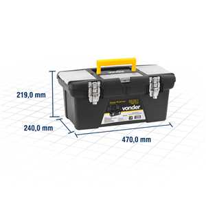Caixa para ferramentas, plástica, 47,0 cm x 24,0 cm x 21,9 cm, CPV 190, VONDER