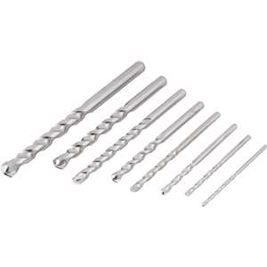 Jogo de brocas para concreto, com ponta de metal duro, 3 mm a 12 mm, com 8 peças, VONDER