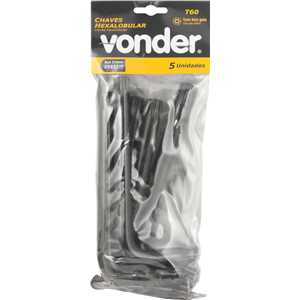 Chave hexalobular tipo L, com furo guia, T60 VONDER