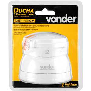 Ducha 3 temperaturas, 4.400 W, 220 V~, branca, VONDER