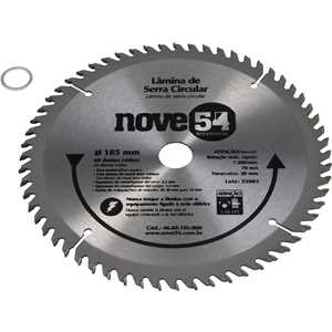 Lâmina de serra circular com dentes de metal duro/vídea, 185 mm x 20 mm, 60 dentes, NOVE54