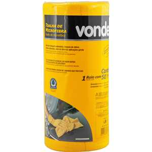 Toalha de microfibra, 30 cm x 30 cm, 200 g/m² (gsm), rolo com 50 unidades, VONDER