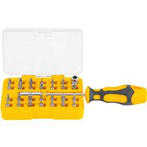 Jogo de bits/ponteiras com 29 peças, encaixe sextavado 1/4", VONDER