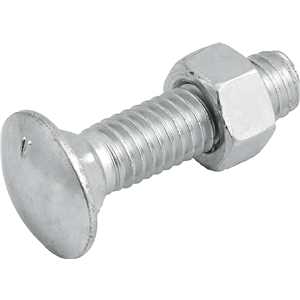 Parafuso francês zincado, 1/2" x 2", com porca, VONDER