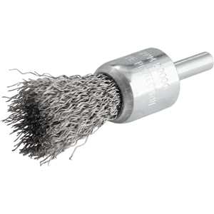 Escova pincel 19 mm, aço inox, cerdas onduladas, haste 1/4", VONDER