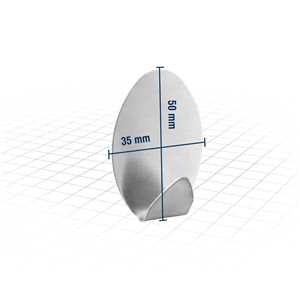 Gancho adesivo oval, em inox, com 2 peças, VONDER