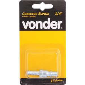 Conector/racord de 1/4", com espiga de 1/4", VONDER