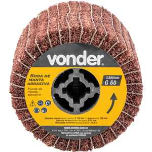 Roda de manta abrasiva e lixa para PEV 1380, grão 60, VONDER