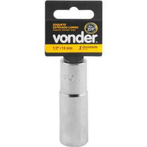 Soquete estriado longo, com encaixe de 1/2", 19 mm, VONDER