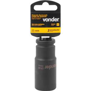 Soquete sextavado longo de impacto, 23 mm, encaixe de 1/2", VONDER