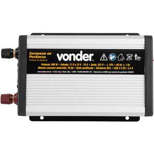 Inversor de potência 600 W, 12 V DC para 220 V~ VONDER