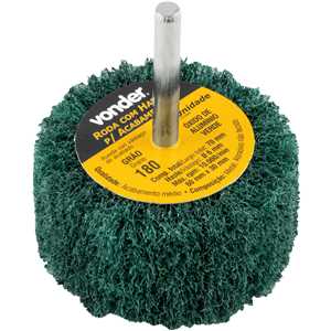 Roda com haste para acabamento, 60 mm x 30 mm, grão 180, VONDER