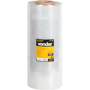 Filme stretch 500 mm x 870 m, 25 micra, rolo com aproximadamente 12,0 kg, VONDER