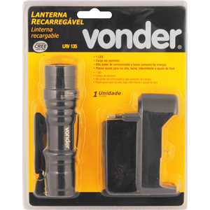 Lanterna recarregável, SUPERLED CREE, bivolt, LRV 135, VONDER