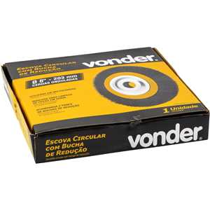 Escova circular de aço, ondulada, 8" x 1.3/16" ( 203 mm x 30 mm), com bucha de redução, VONDER