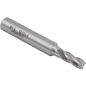 Fresa de topo, em aço rápido, 1/4", com 4 cortes, ANSI B94.11, VONDER