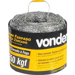 Arame farpado 250 kgf, 500 m, VONDER