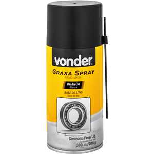 Graxa em spray branca, base de lítio, 300 ml/200 g, VONDER