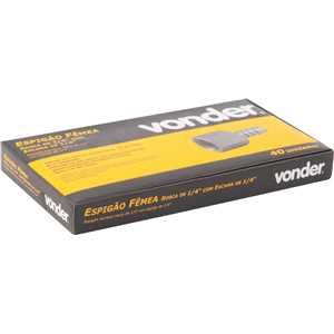 Espigão rosca fêmea de 1/4" NPT com escama de 1/4", caixa com 40 peças, VONDER