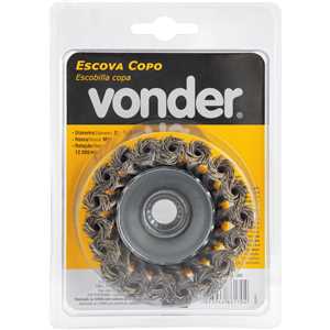 Escova de aço inox tipo copo, 3", torcida VONDER