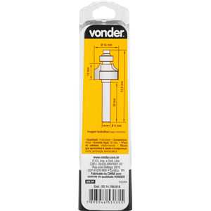 Fresa com dentes de metal duro, quebra-canto com rolamento, 18,0 mm VONDER