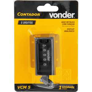 Contador de batida, 5 dígitos, sentido horário, VCM 5, VONDER