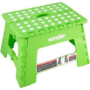 Banqueta plástica dobrável, verde, altura 220 mm, VONDER
