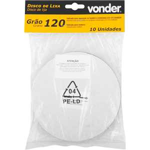 Disco de lixa 150 mm, grão 120, com 10 peças, para a lixadeira LCV 375, VONDER