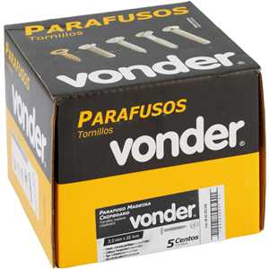 Parafuso madeira chipboard, cabeça flangeada, fenda cruzada/phillips, 3,5 mm x 35 mm, VONDER