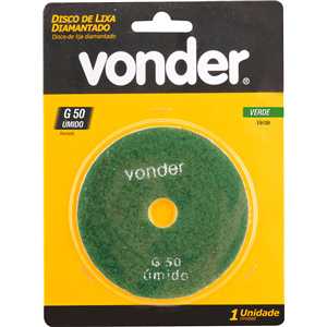 Disco de lixa diamantado com costado em pluma 4", grão 50, VONDER