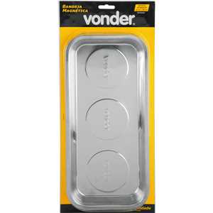 Bandeja magnética retangular, inox, 160 mm x 360 mm, VONDER
