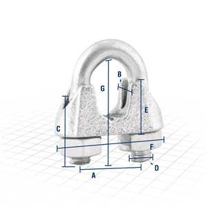 Clips para cabo de aço 1" - 25,40 mm, granel, NOVE54