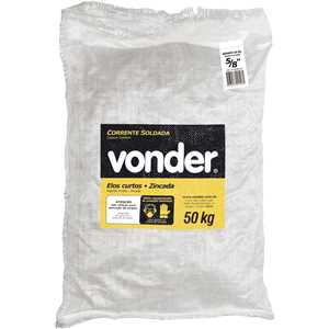 Corrente zincada, com elo curto, 15,5 mm - 5/8", VONDER