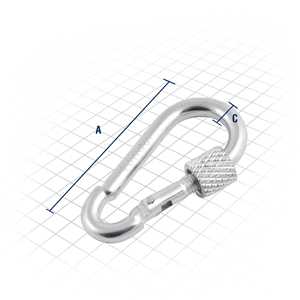 Mosquetão com trava, roscada, 4 mm x 40 mm, VONDER