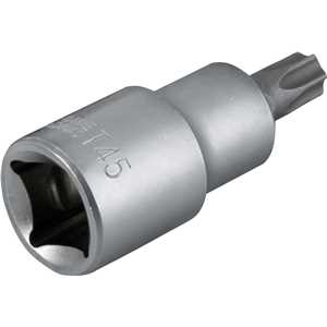 Soquete hexalobular macho T-45, encaixe 1/2", VONDER