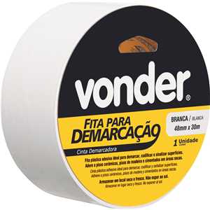 Fita adesiva para demarcação, 48 mm x 30 m branca VONDER