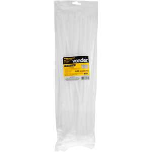 Abraçadeira de nylon, branca, 400 mm x 7,2 mm, com 100 peças, VONDER