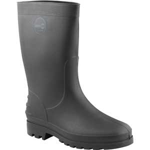 Bota de PVC preta, cano médio, sem forro, 43/44, NOVE54