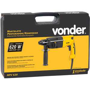 Martelete perfurador/rompedor SDS PLUS, 620 W, 220 V~, MPV 620, com maleta VONDER